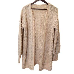 Hand Crafted Women's Open Front Crochet Cardigan Sweater